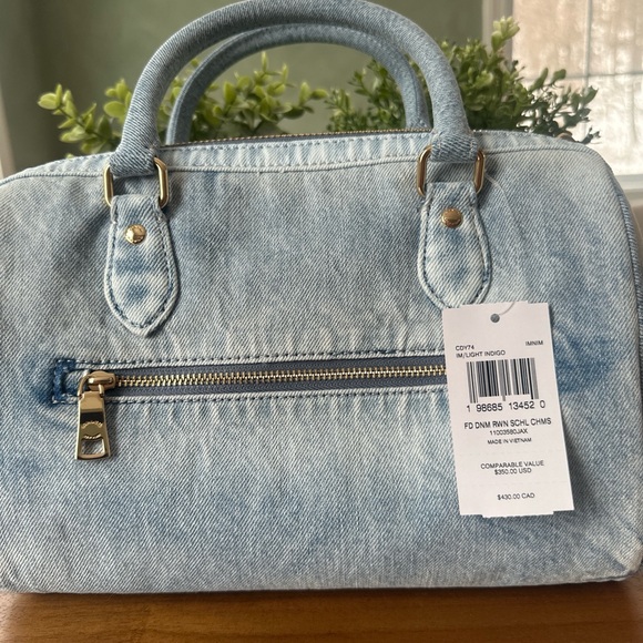Coach Rowan Satchel Bag In Loved Denim With Charms - Picture 5 of 5